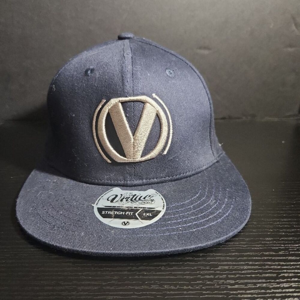 Virtue‎ Original paintball Hat Cap 2XL Navy Blue Stretch-Fit Built to Win